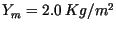 $Y_m=2.0 \: Kg/m^2$